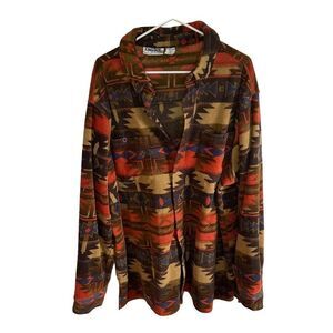 Vintage King Size Fleece Aztec Button Up Jacket